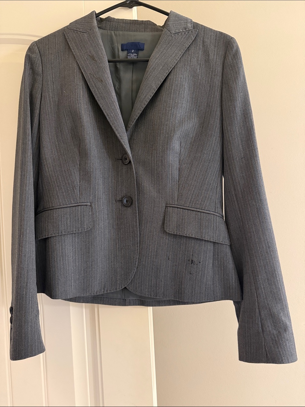 J. crew Women's Gray Pinstripe Tailored Blazer